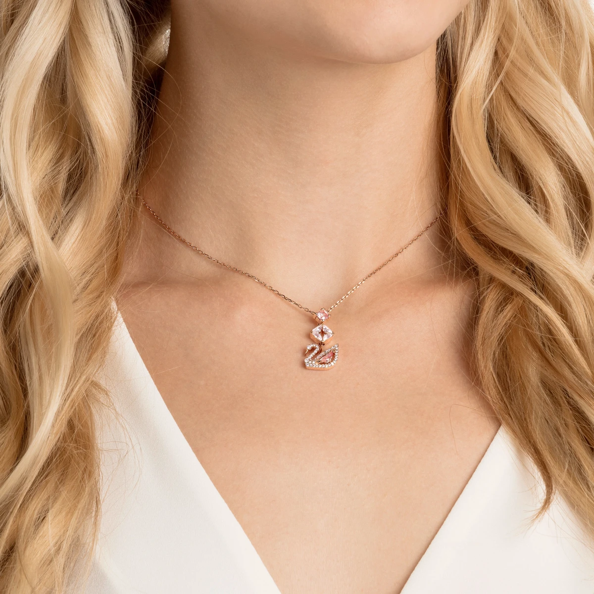 Resim SS SWAN:NECKLACE CZMO/ROS