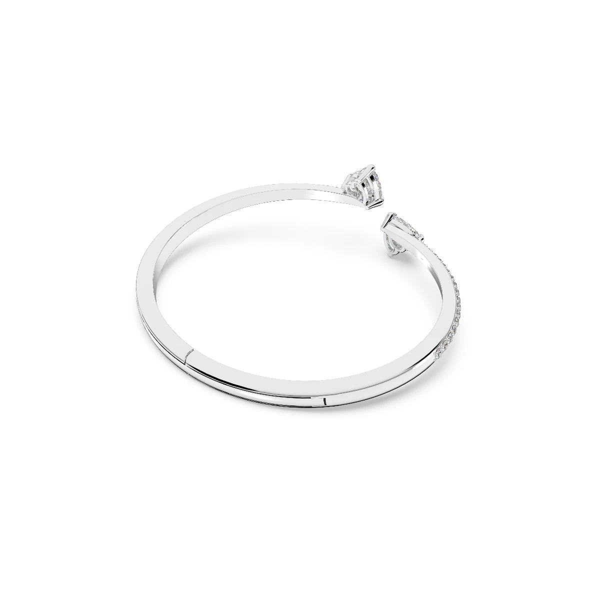 Resim MESMERA:BANGLE HEART CZWH/CRY/RHS M