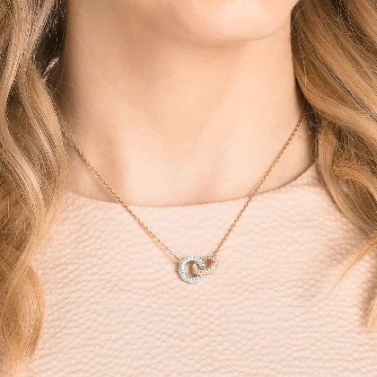 Resim DEXTERA:NECKLACE DOUBLE SILK/CRY/ROS