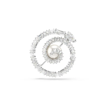 Resim SNAKE:BROOCH RND WHITE/RHS