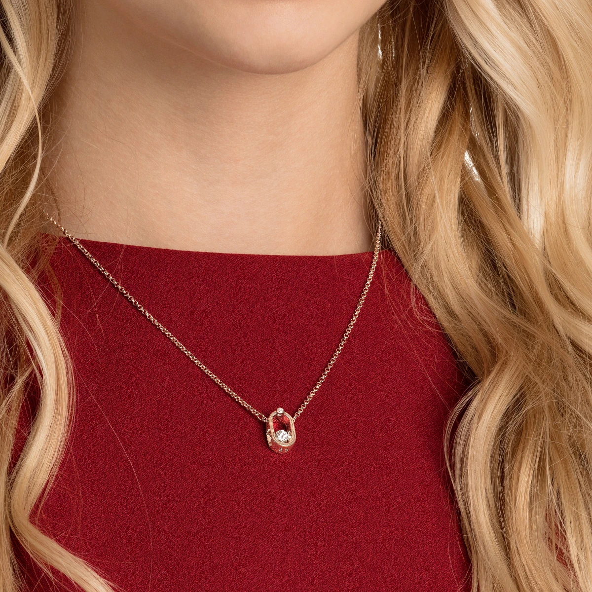 Resim UNA:NECKLACE OVAL CZWH/ROS