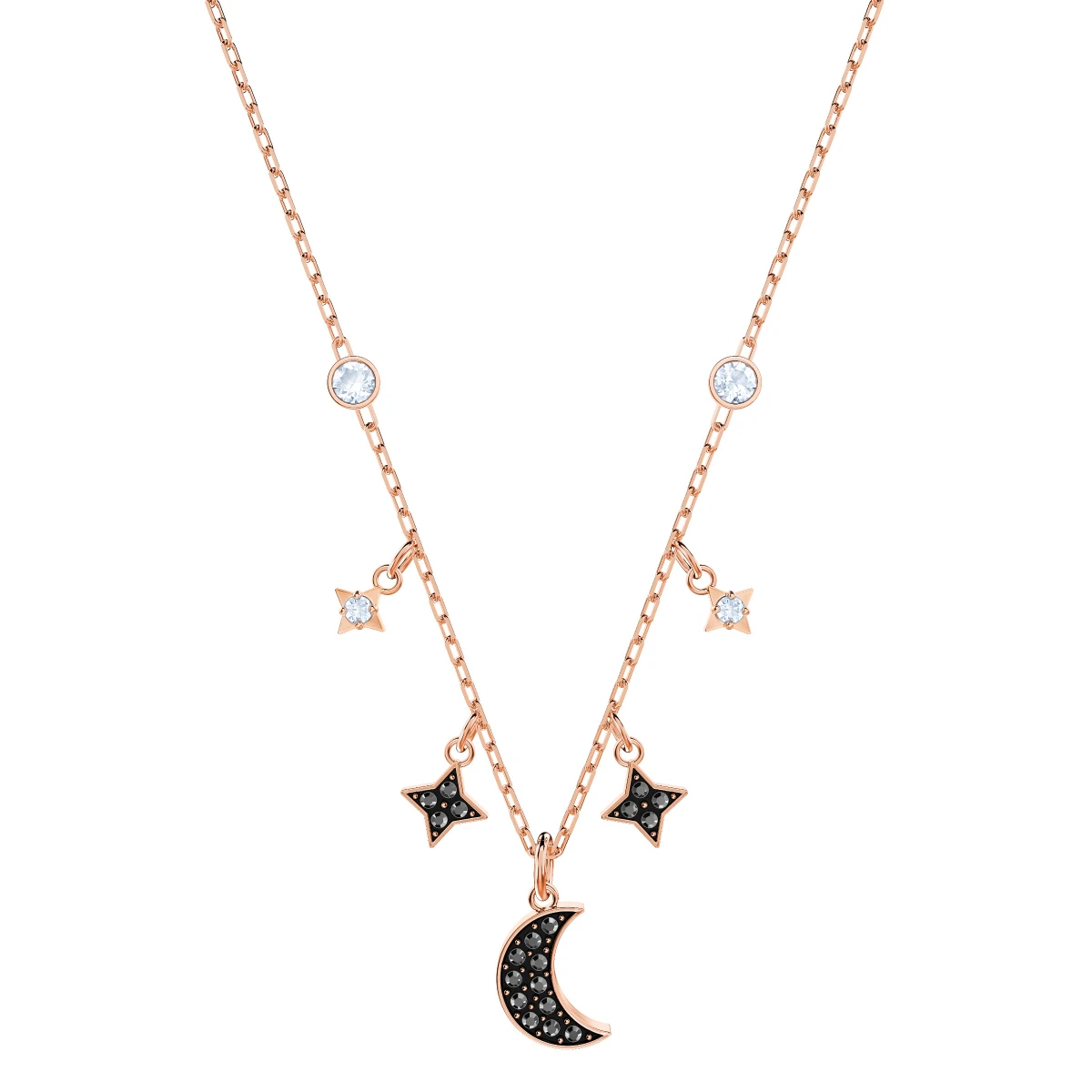 Resim SYMBOLICA:NECKLACE MOON JET/CRY/ROS