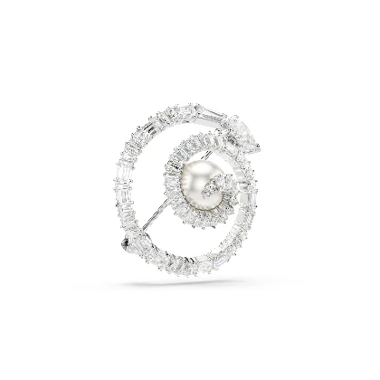 Resim SNAKE:BROOCH RND WHITE/RHS