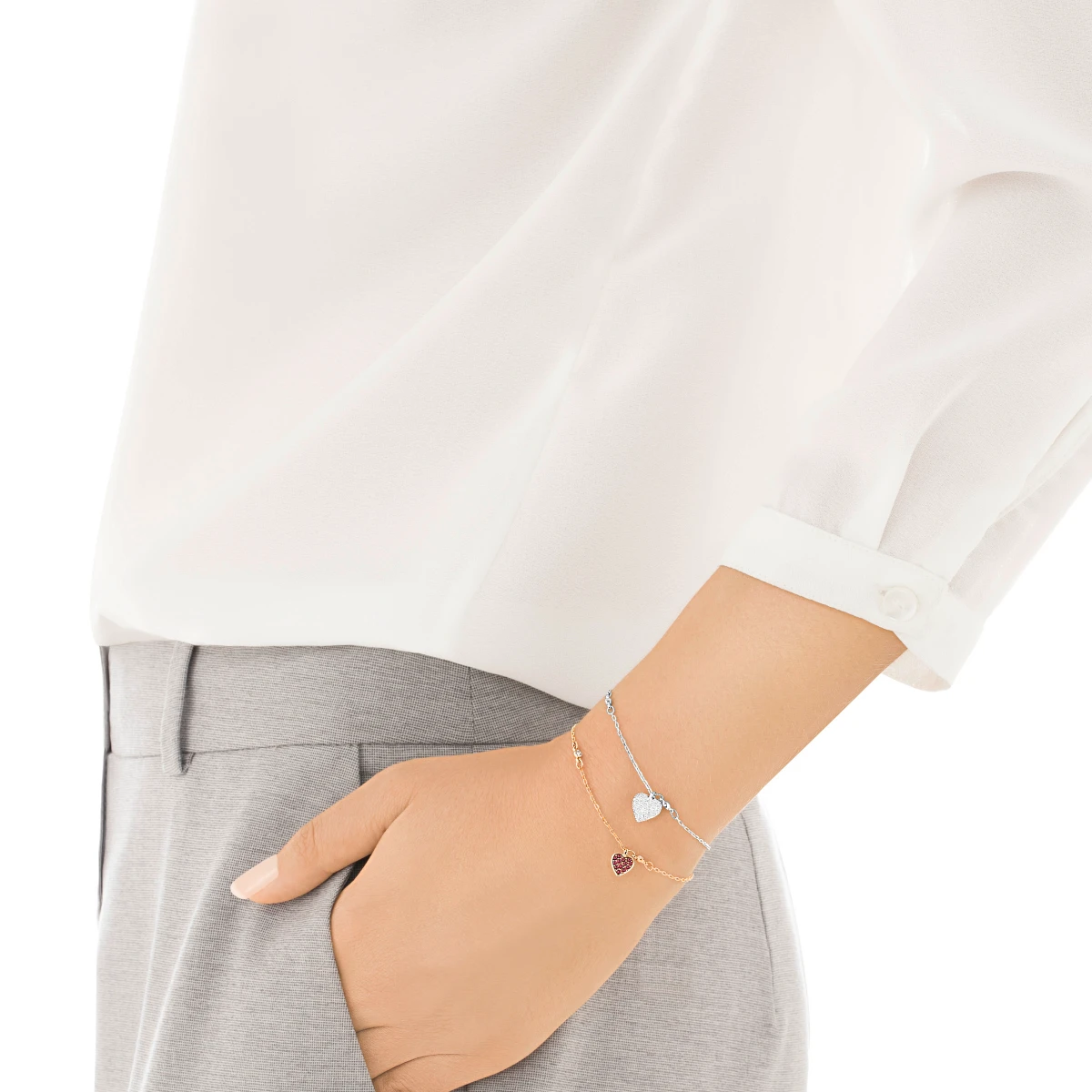 Resim CRY WISHES:BRACELET HEART SIAM/CRY/MIX M