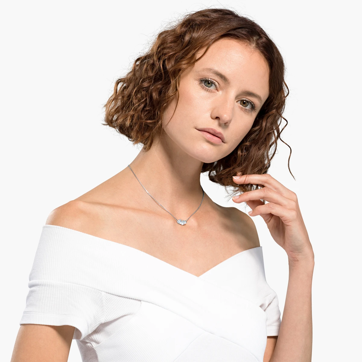 Resim MESMERA:NECKLACE HEART CZWH/RHS