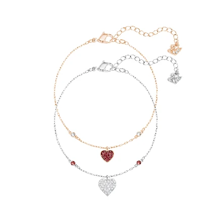 Resim CRY WISHES:BRACELET HEART SIAM/CRY/MIX M